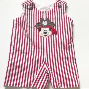Pirate Mickey Mouse Striped Jon Jon shortalls